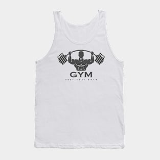 Strong Man with Barbell. Fitness Gym Logo Design Template Tank Top